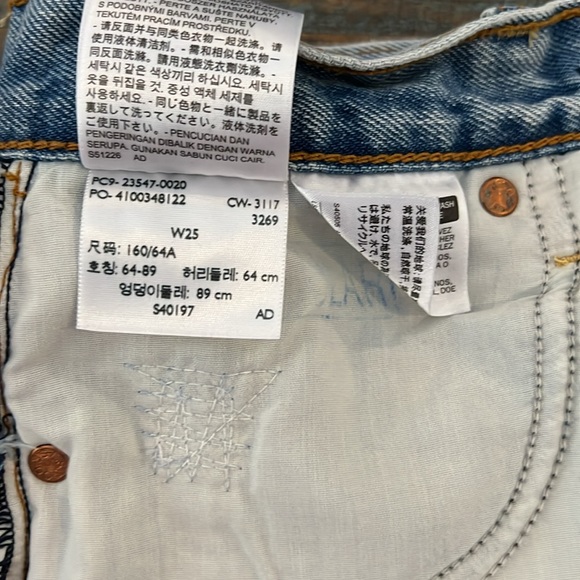 Levi's raw hem faded distressed Shorts size 25 - Picture 5 of 5